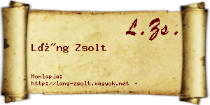 Láng Zsolt névjegykártya