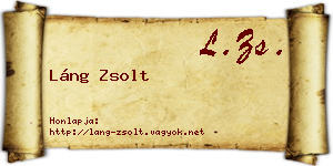Láng Zsolt névjegykártya