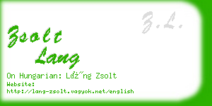 zsolt lang business card